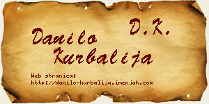Danilo Kurbalija vizit kartica